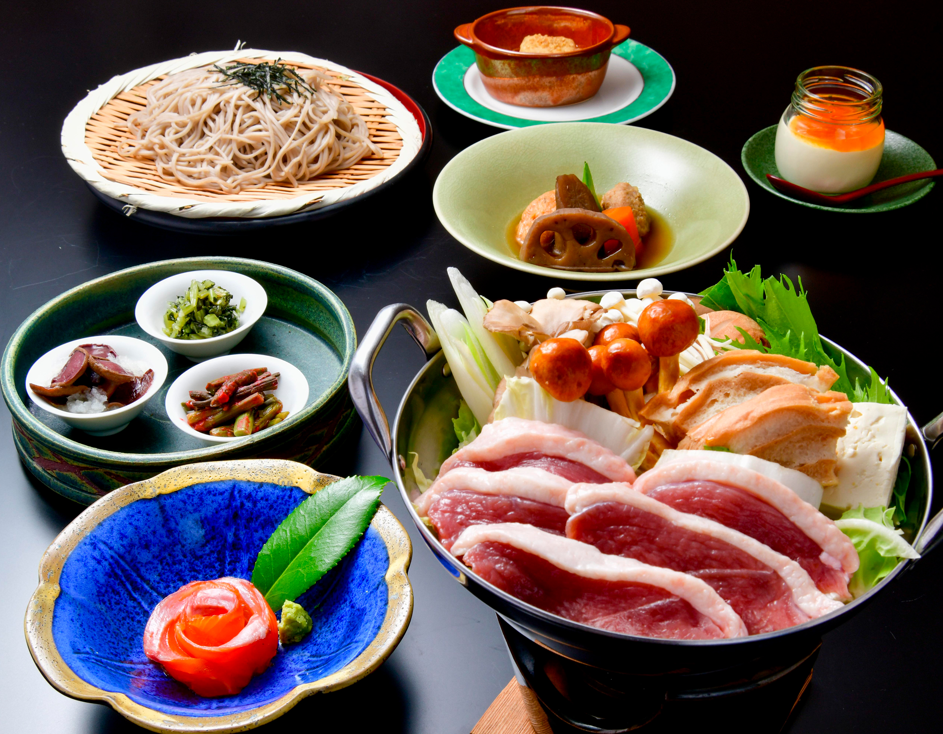 きのこ鴨鍋御膳