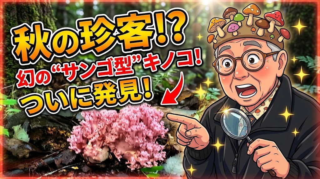 【山の宝石】まるで珊瑚!秋一番を告げる「ウスムラサキホウキタケ」に出会った日